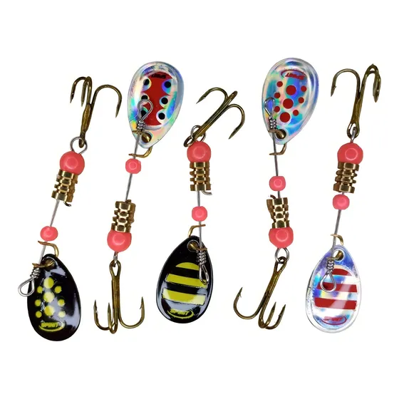Kit Cucharas Spinit Hololure 0 X5 Pesca Truchas Pejerrey Color Negro