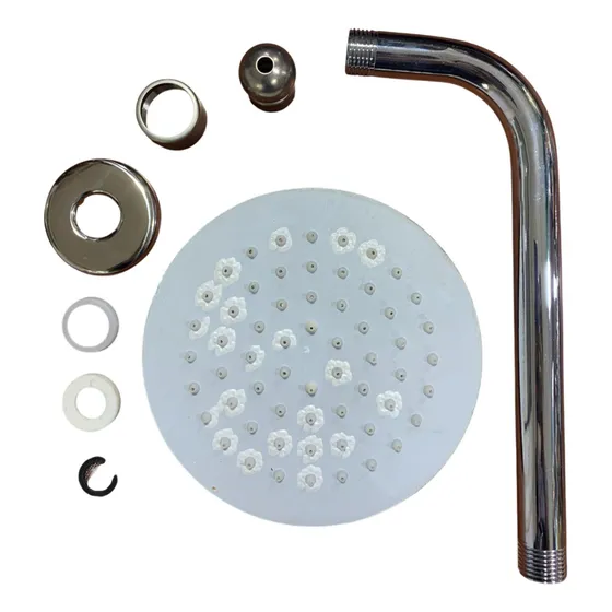 Regadera Ducha Redonda Tubo Extensión 6 Pulgadas 30cm Cromo