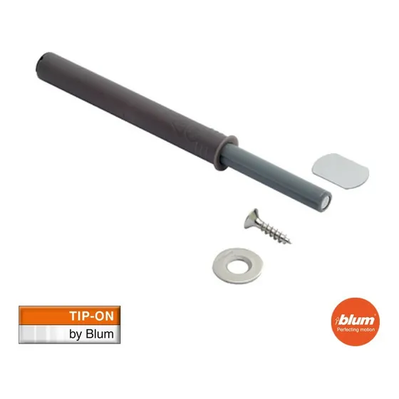 Pulsador Tip-on Blum Color Gris Modelo Largo 7.5 Cm