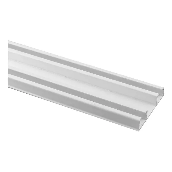 Trilho Suíço Duplo Maxi 4 Metros 49mm Alumínio Sem Presilhas Cor Branco