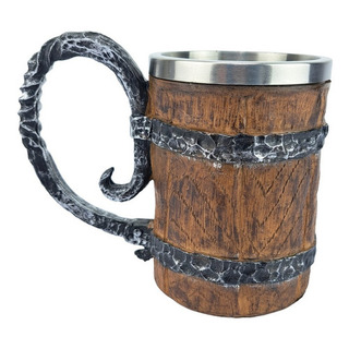 Copo Caneca Vikings Barril Envelhecido Decoração Bar Copo Caneca Vikings Barril Envelhecido Decoração Bar