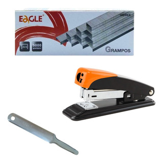 Kit Grampeador Grampline Para Escritório + Grampo + Extrator Kit Grampeador Grampline Para Escritório + Grampo + Extrator
