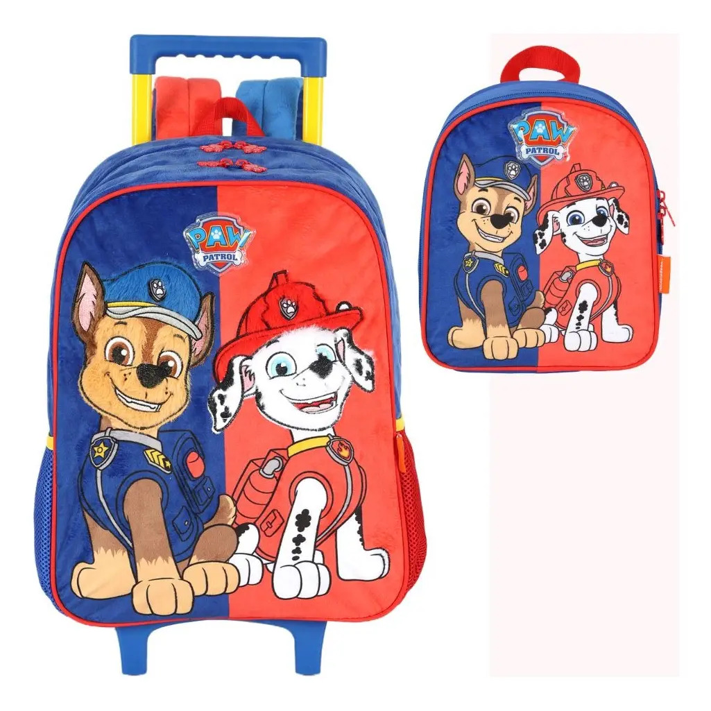 Kit Mochila Rodinhas Patrulha Lancheira Pelúcia Ic42032pa Azul Liso Kit Mochila Rodinhas Patrulha Lancheira Pelúcia Ic42032pa Azul Liso