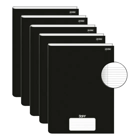 Kit 05 Caderno Escolar Brochurao Grande Capa Dura 96 Folhas 