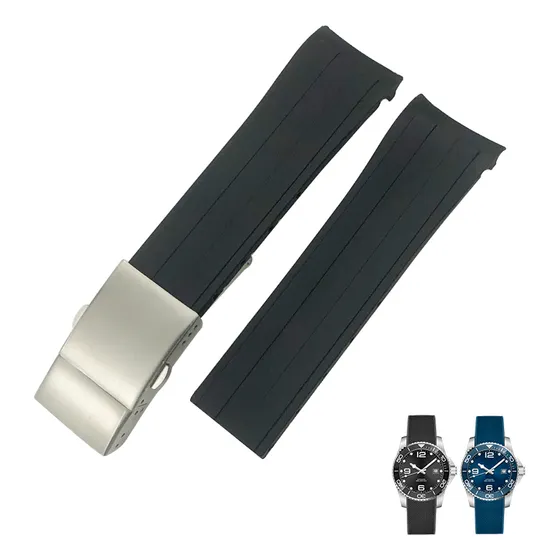 Correa De Caucho De 21 Mm Y 22 Mm Para Longines Hydroconques