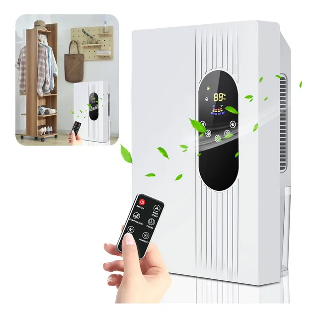 Deshumidificador Para La Humedad De Cuarto 2.2l 72w,dehumidifier Con Pantalla Led, Táctil Y Mando A Distancia,portátil Y Silencioso,para Hogar Y Baño Con 3 Modo De Trabajo Y Apagado Automático