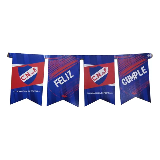 Cotillón Banderín Cartel Feliz Cumple Nacional 150 Cm Color Azul