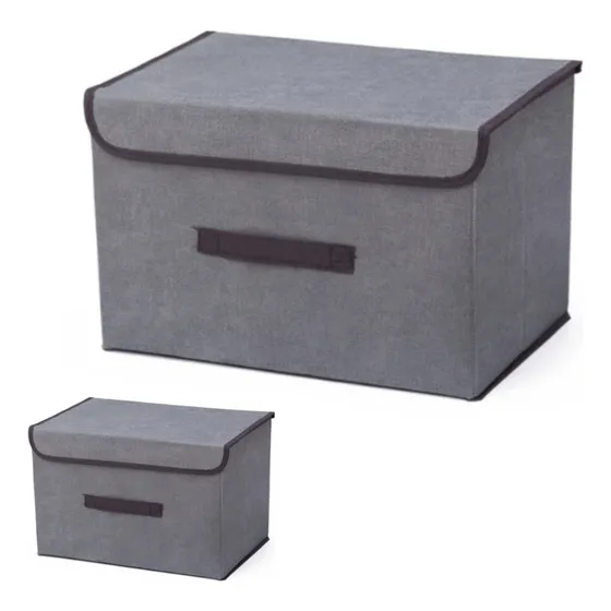 Set Caja Chica Y Grande Guardado Ropa X2 Tela Plegable Kit