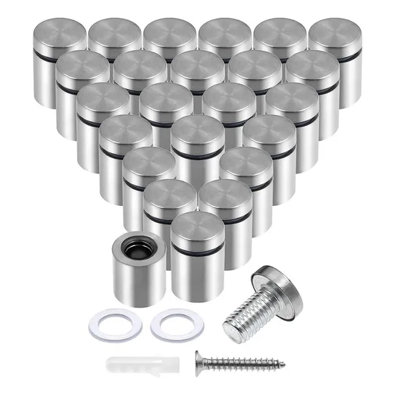 100 Chapetones De 19x25mm Para Montaje Herrajes Vidrio Acero