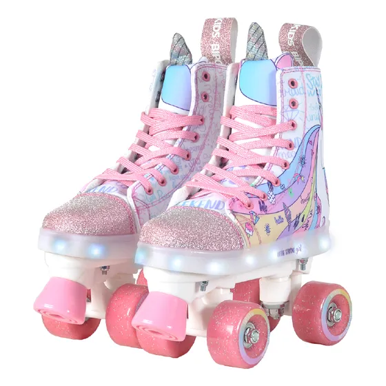Patín Unicornio Luces Led Usb Zapatilla Original Bipokids