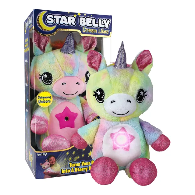 Peluche Dream Lites Star Belly Proyector Luz Nocturna El Rey