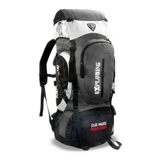 Mochila Masculina Camping Mochileiro 70 Litros Clio MC5386 Cor Cinza