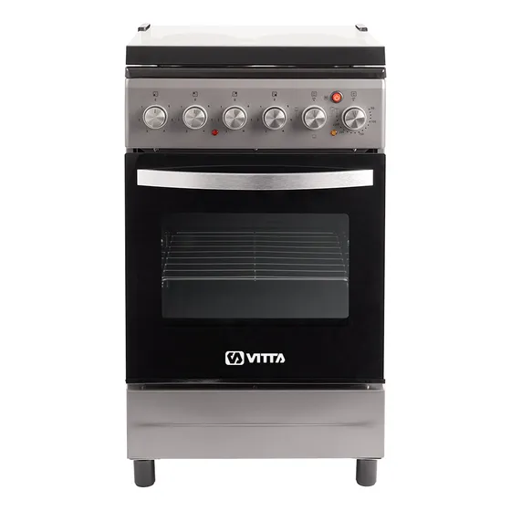Cocina Eléctrica Vitta Símil Acero 50cm Grill Puerta C/visor