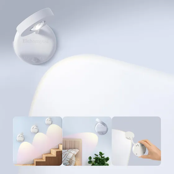 Lámpara De Pared Con Sensor De Movimiento Elehomyou Picture 
