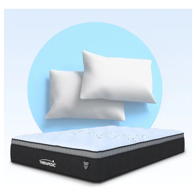 Colchón King Size Therapedic Resortes Royal Ortopedic Foam Más 2 Almohadas Blancas Estándar