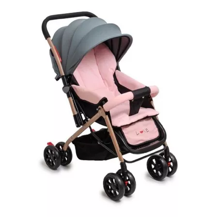 Cochecito de paseo Love 172 rosa 05 con chasis color negro