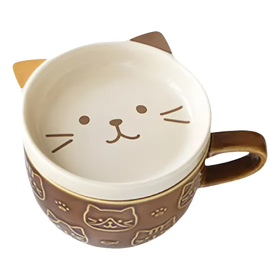 Taza De Gato Con Plato