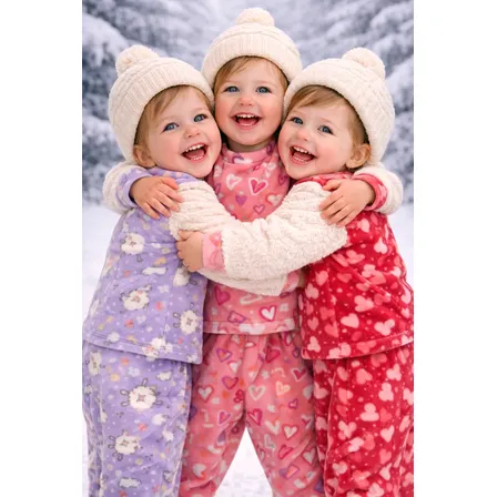Kit 3 Conjunto Fleece Bebê Menina Ultrasoft Peludo/quente Multicolorido Gg (veste De 18 M…