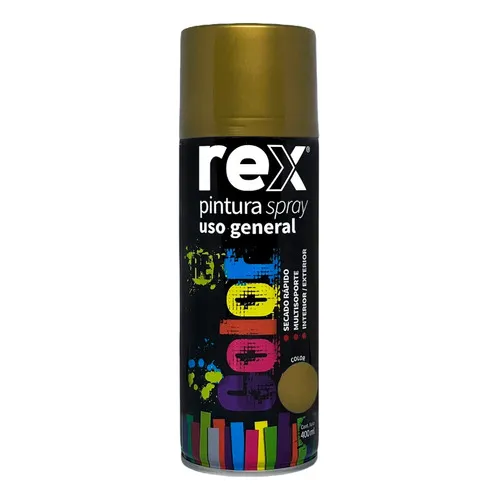 Pintura Aerosol Spray Uso General Secado Rápido Rex Color Dorado