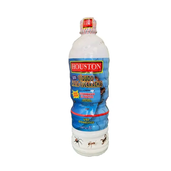 Mata Cucarachas Houston Líquido Con 1 Litro Original 3piezas
