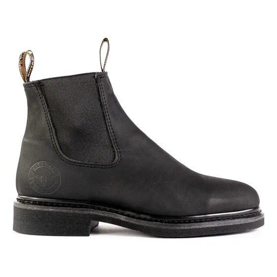 Botin Piel Nobuck Casual Suela Hule Negra Trabajo Botas Rey