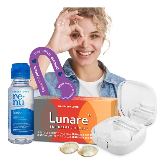Lentes De Contacto Bausch Lomb Lunare | Color Pure Hazel Sin Graduación | Kit Optioutlet Incluye Estuche Con Espejo Y Solución De 60ml | Pupilentes De Colores Naturales De Duracion Mensual