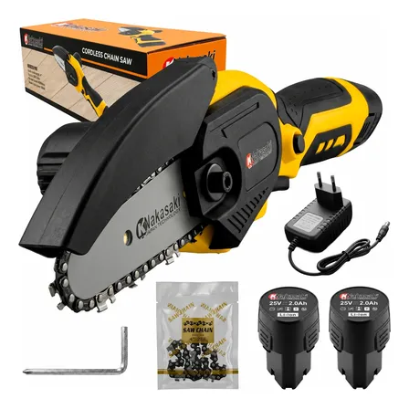 Mini Moto Serra Elétrica 800w 2 Baterias 25v Recarregável Amarelo 110v/220v