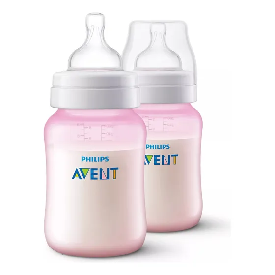 Set 2 Mamaderas Avent 260 Ml Anti-colic Rosadas Color Rosado N/A