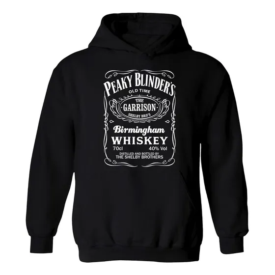 Buzo Negro Peaky Blinders Whiskey Hoodie Algodón