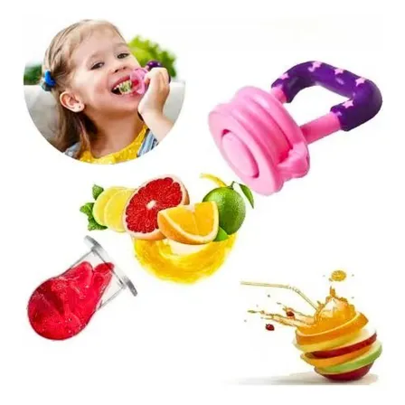 Chupete Mordedor Alimentario De Frutas Bebes + 2 Repuestos