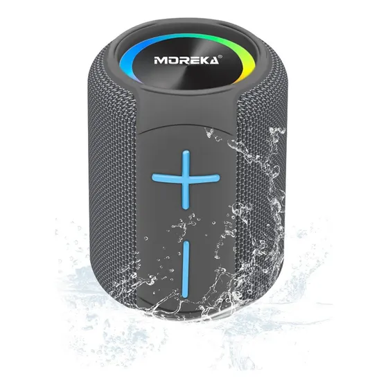 Moreka Altavoz Bluetooth Bocina Inalámbrico Portátil Color Gris
