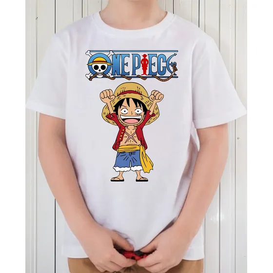 Camiseta Infantil Anime One Piece Luffy Geek