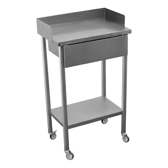 Mesa Pasteur Con Cajon Con Ruedas 100% Acero Inoxidable