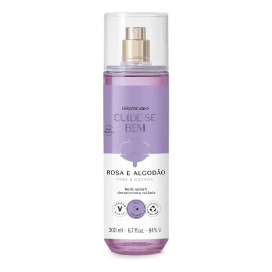 Perfume Cuide-se Bem Rosa E Algodão Body Splash O Boticário