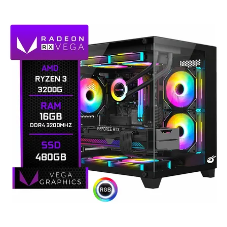 Pc Gamer Amd Ryzen 3 3200g, Vega 8, 16gb Ddr4, Ssd 480gb 480 Gb 16 Gb Radeon Vega 8