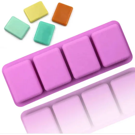 Molde De Silicona Para Jabones, Velas 3 Formas 4 Cavidades
