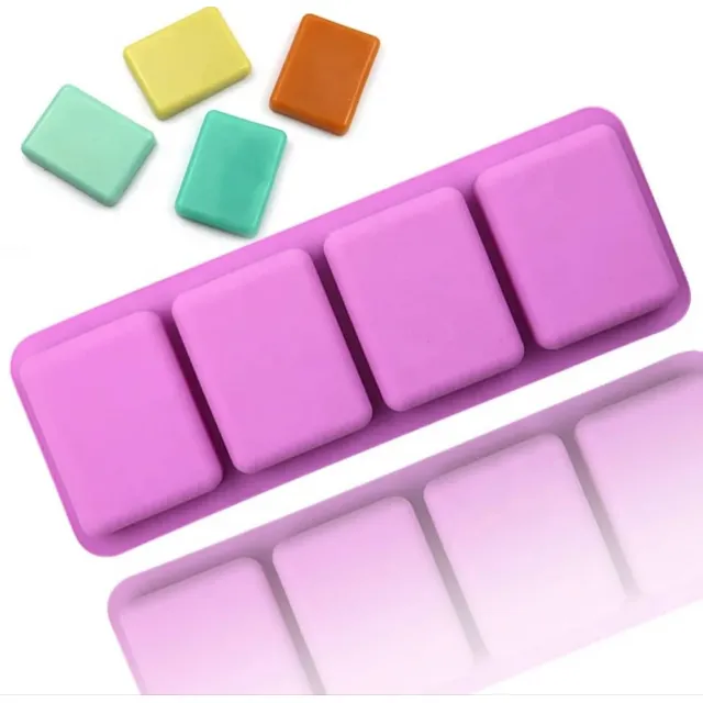 Molde De Silicona Para Jabones, Velas 3 Formas 4 Cavidades
