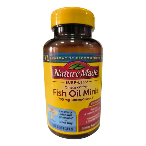 Fish Oil Omega 3 (mini), 120 Capsulas, Nature Made 700 Mg