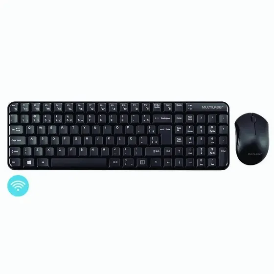 Combo Teclado E Mouse Sem Fio Multilaser Usb 2.4 Ghz - Tc183 Cor do mouse Preto