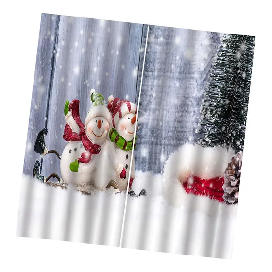 Cortinas De Ventana De Cortinas De Navidad Con 3d De Mi