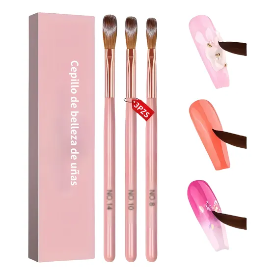 3 Pcs Acrílico Para Uñas, 8,10,14 3d Para Diseño