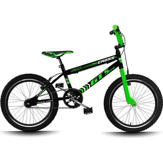 Bicicleta Aro 20 BMX cross infantil GT Sprint Cross R20 - preto/verde
