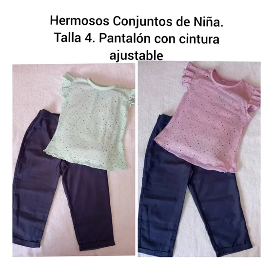Conjunto De Niña Talla 4 Blusita Con Lentejuelas