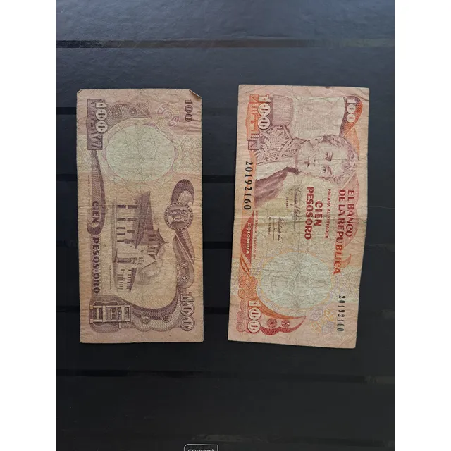 Billete 100 Pesos Oro Colombiano. Simón Bolívar. Año 1991.