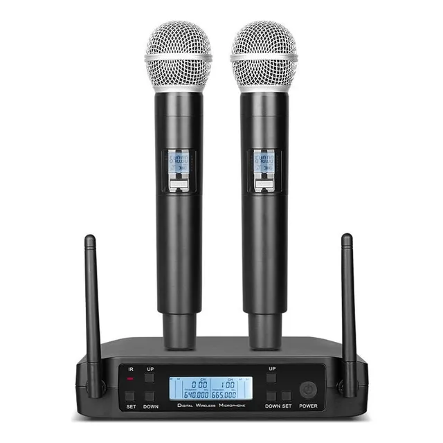 Sistema De Micrófonos Inalámbricos Uhf Negro