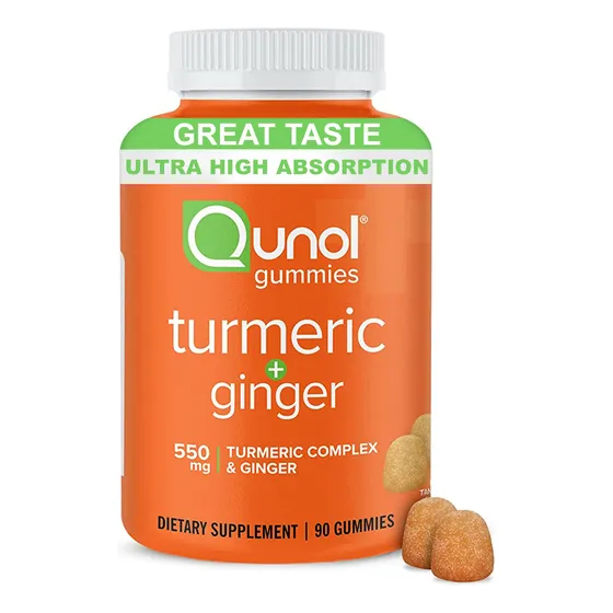 Suplemento Qunol, Gomitas De Cúrcuma Y Jengibre, 90 Gomitas