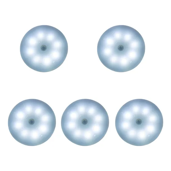 Aplique Plafon Luz Noche Pack X 5 Sensor Movimiento Led 1w