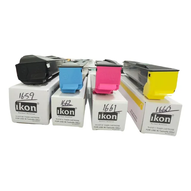 Kit De Toner Tk5197 C M Y K Ikon Para Kyocera 307ci/308ci Cian