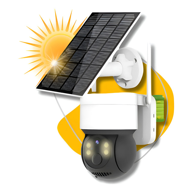 Câmera De Segurança Ip Wifi Placa Solar Prova D'água Full Hd Branca / Preta Câmera De Segurança Ip Wifi Placa Solar Prova D'água Full Hd Branca / Preta