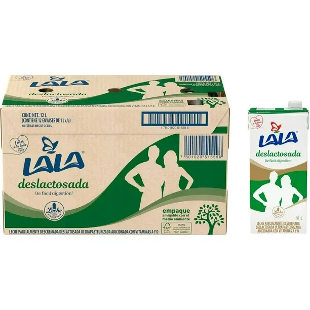 Leche Lala Deslactosada Caja Con 12 Envases De 1 Litro C/u